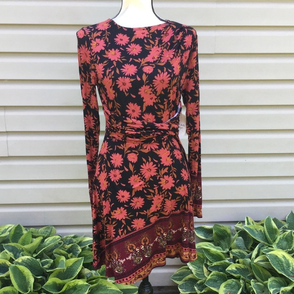 NWT Altar’d State Floral Long Sleeve Jersey Dress - Picture 1 of 4